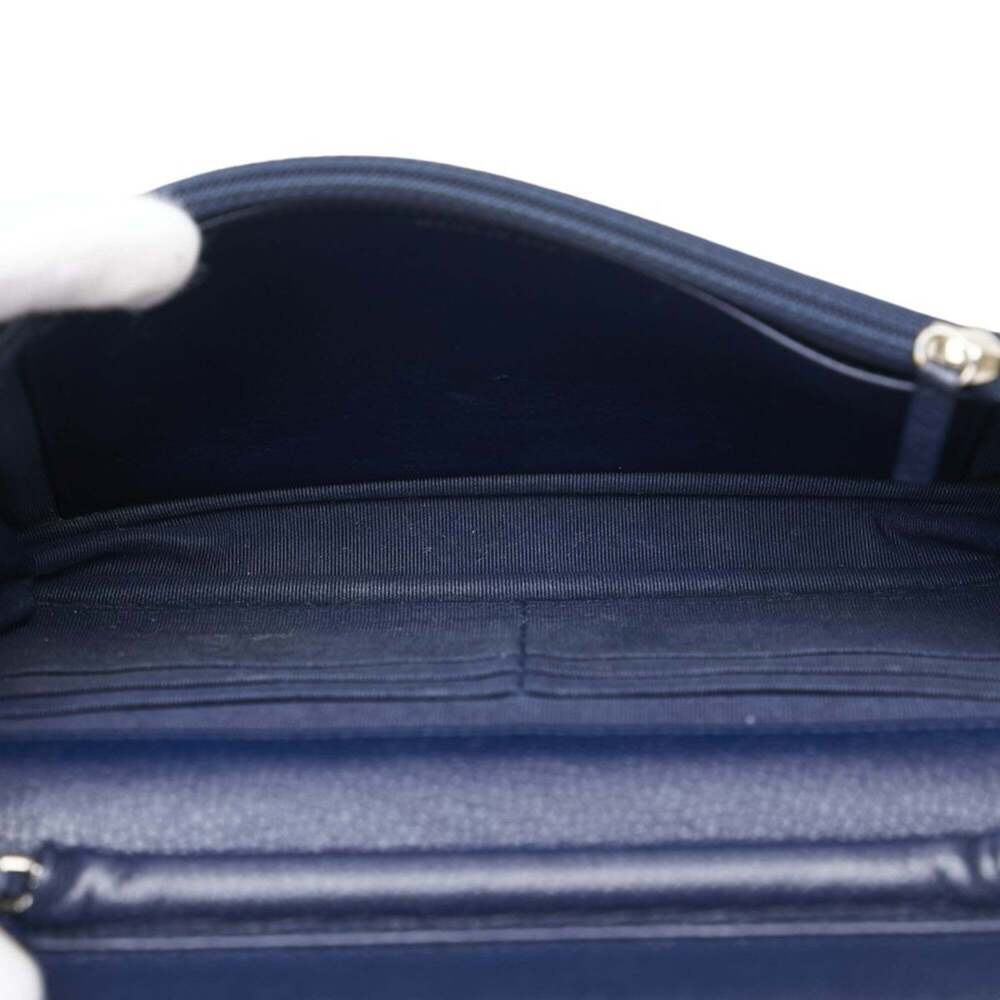 CHANEL Authentic Blue Caviar Leather Logo Wallet - Picture 4 of 9